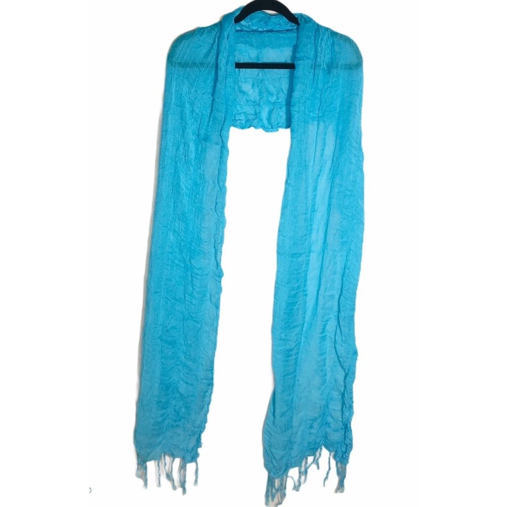 Echo scarf wrap sheer fringe light weight rayon blend 96x20" READ used see photo